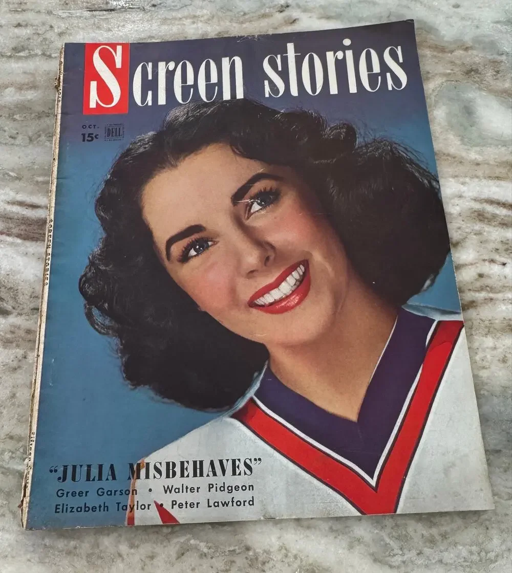 Vtg Screen Stories Magazine Oct. 1948 Elizabeth Taylor Ads Movies +